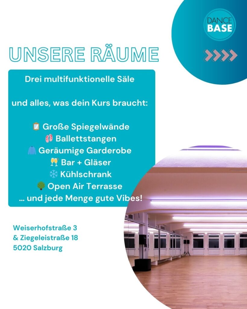 Räume mieten in der Dance Base